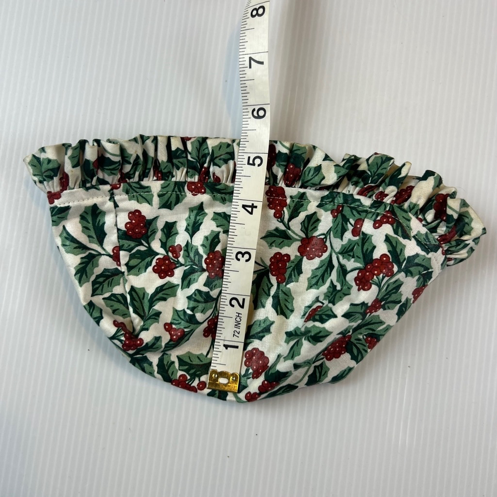 Longaberger Tea Basket Liner in Traditional Holly Pattern - Picture 7 of 10